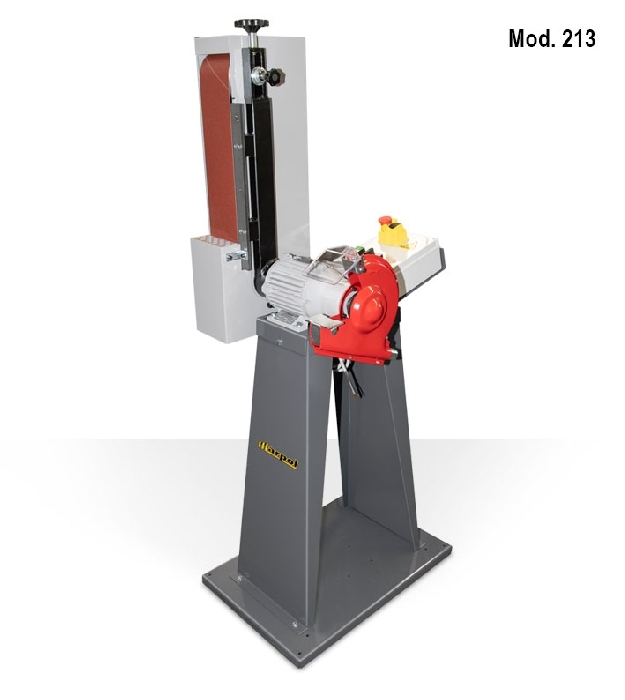 Swiveling belt sanders combined with grinding wheels