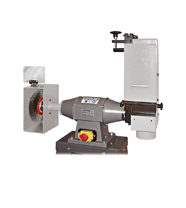 Swiveling belt sander combined with brush polishing machine