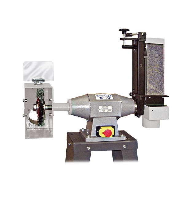 Swiveling belt sander combined with brush polishing machine