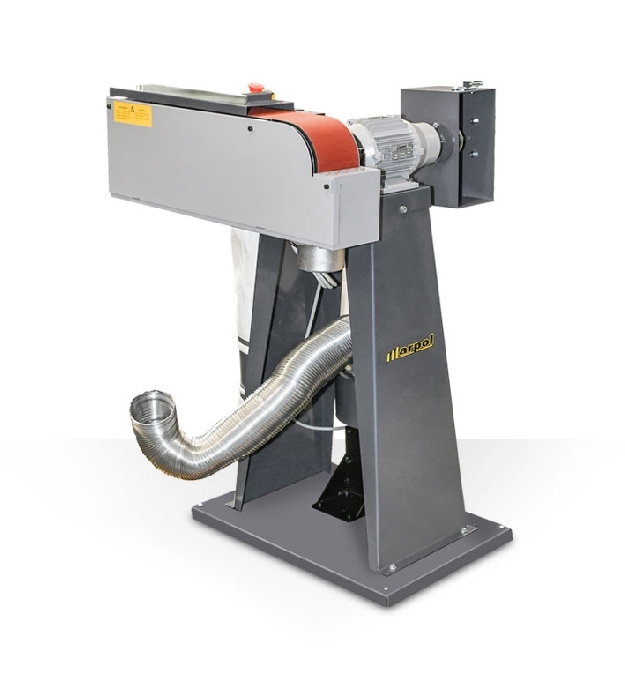 Swiveling belt sander combined with brush polishing machine