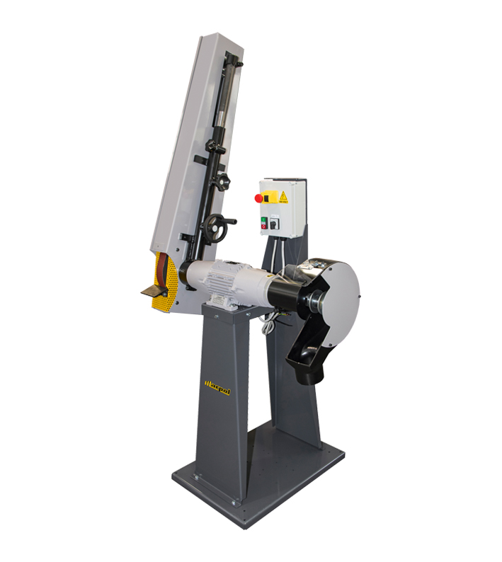 Swiveling telescopic belt sanders combined with brush polishing machines - mod. 563/566